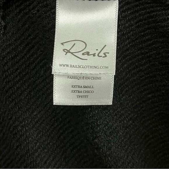 Rails Black Marlo Flocked Leopard Textured With Side Zip Sweatshirt Size S - Picture 9 of 13